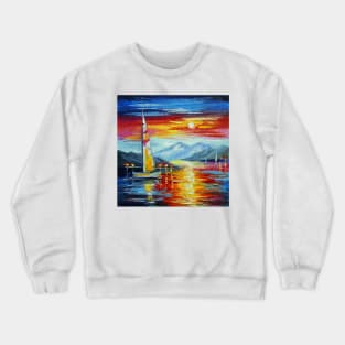 Sailboats at the mountains Crewneck Sweatshirt